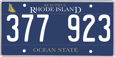 RI license plate 377923