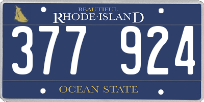RI license plate 377924