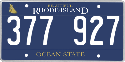 RI license plate 377927
