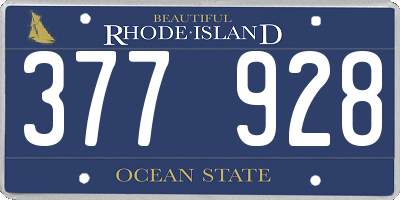RI license plate 377928