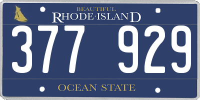 RI license plate 377929