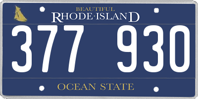 RI license plate 377930