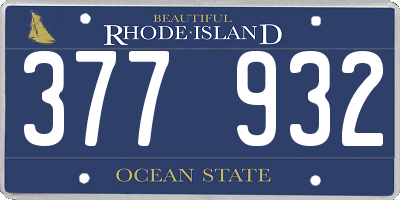 RI license plate 377932