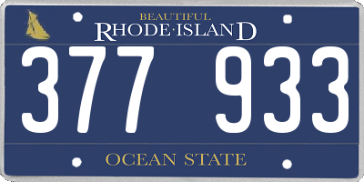 RI license plate 377933
