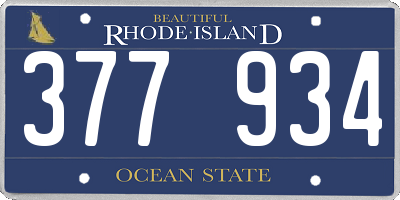RI license plate 377934