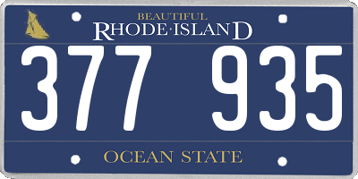 RI license plate 377935