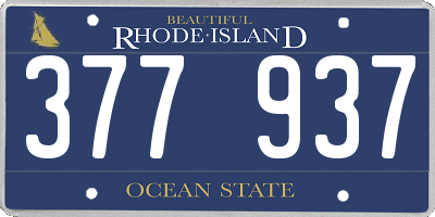 RI license plate 377937