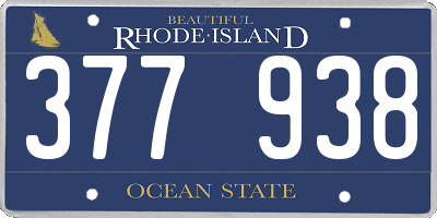 RI license plate 377938