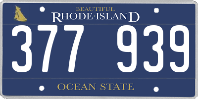 RI license plate 377939