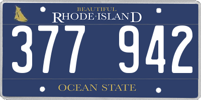 RI license plate 377942