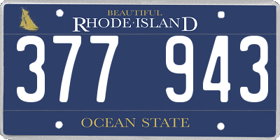 RI license plate 377943