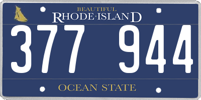 RI license plate 377944