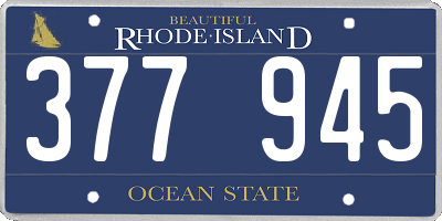 RI license plate 377945