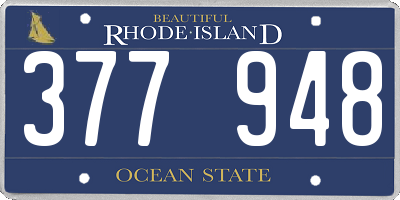 RI license plate 377948