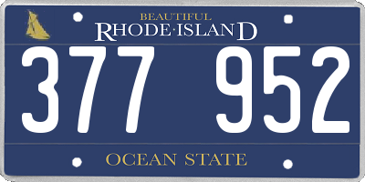 RI license plate 377952