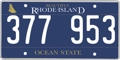 RI license plate 377953