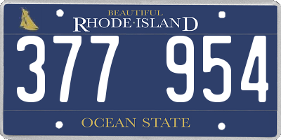 RI license plate 377954