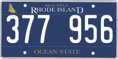 RI license plate 377956