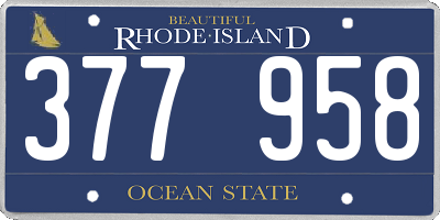 RI license plate 377958