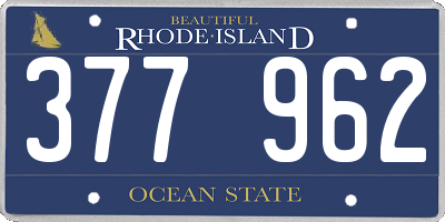 RI license plate 377962