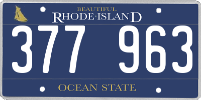 RI license plate 377963