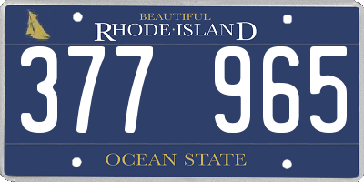 RI license plate 377965