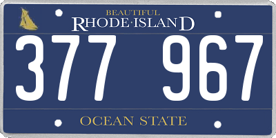 RI license plate 377967