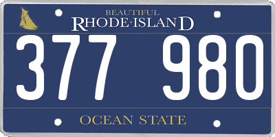 RI license plate 377980