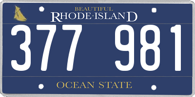RI license plate 377981
