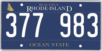RI license plate 377983