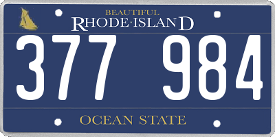 RI license plate 377984