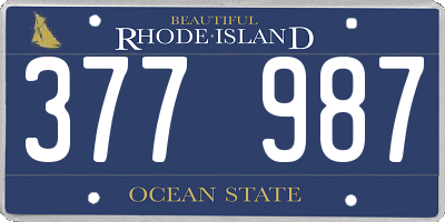 RI license plate 377987