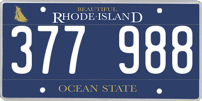 RI license plate 377988