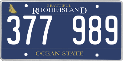 RI license plate 377989