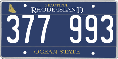 RI license plate 377993