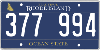 RI license plate 377994