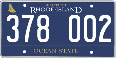 RI license plate 378002