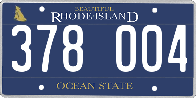 RI license plate 378004