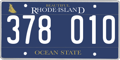 RI license plate 378010
