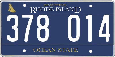 RI license plate 378014