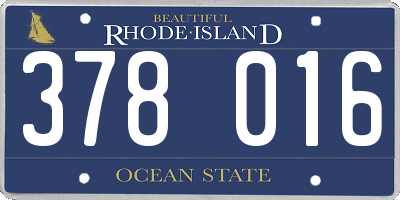 RI license plate 378016
