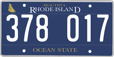 RI license plate 378017