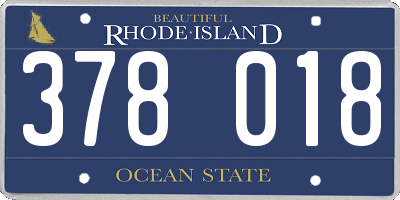 RI license plate 378018