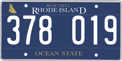 RI license plate 378019