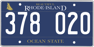 RI license plate 378020