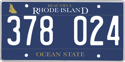 RI license plate 378024