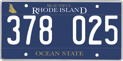 RI license plate 378025