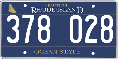 RI license plate 378028