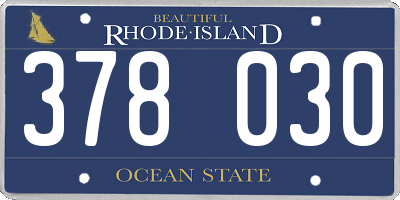 RI license plate 378030
