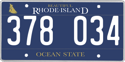 RI license plate 378034